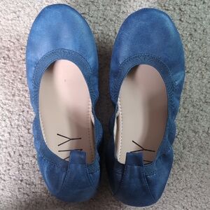 Blue Women's Foldable Ballet Flats